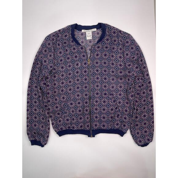 American Rag Geometric Print Zip-Up Jacket Women’s Size Small - Picture 4 of 9